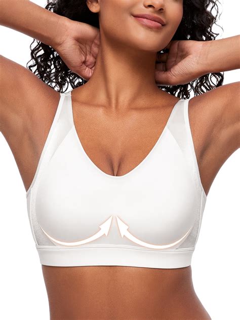 Deyllo Womens Full Figure Minimizer Bras Comfort Large Busts Non Padded Plus Size Wireless Bra