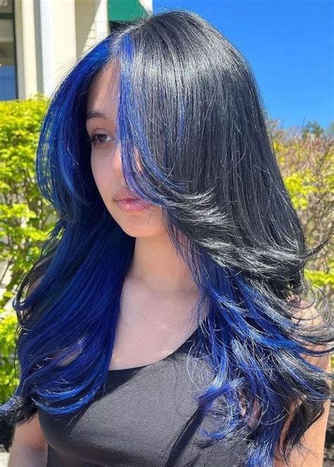 Pin By Evangelina On Hair Beauty Blue Hair Highlights Hair Color