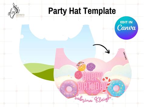 Party Hat Template Drag And Drop Canva Editable Template Dgartsco