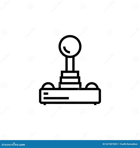 Joystick Vector Icon Computer Component Icon Outline Style Perfect