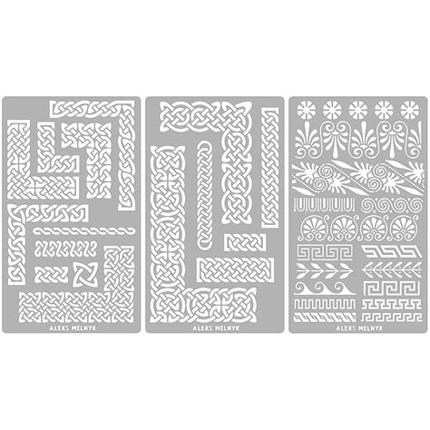 Buy Aleks Melnyk Small Border Stencils For Scrapbooking Greek Key