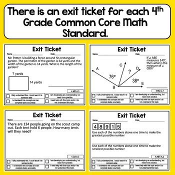 Math Exit Slips Th Grade Test Prep By Math Mojo Tpt