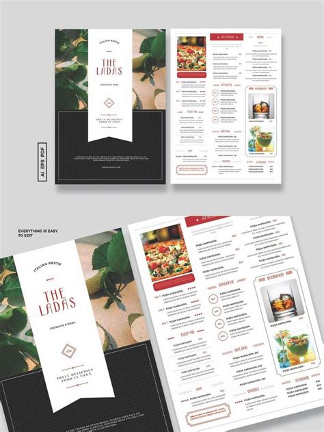 Simple Vintage Menu Adobe Illustrator Kitchen Food Inside Adobe