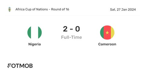 Nigeria vs Cameroon - live score, predicted lineups and H2H stats