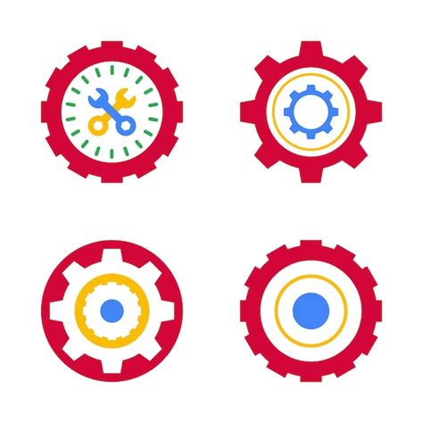 Premium Vector Setting Icons Set And Colorful Gears Icons