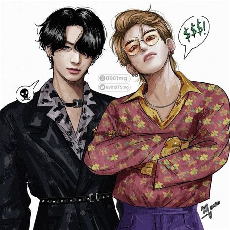 Taekook Fanarts Vkook Toptae PT 1 Fan Art Bts Drawings Bts Fanart