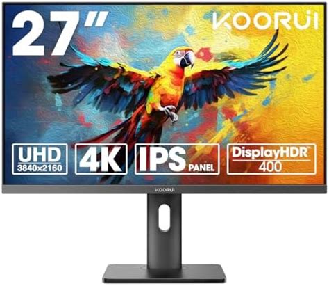 KOORUI Monitor De Computadora De 27 Pulgadas 4K UHD 2160p IPS Con