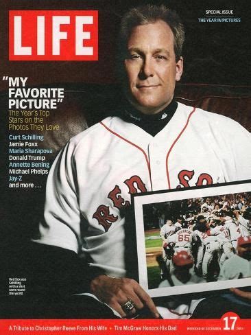 'Red Sox Pitcher, Curt Schilling, Holding Photo of 2004 World Series ...