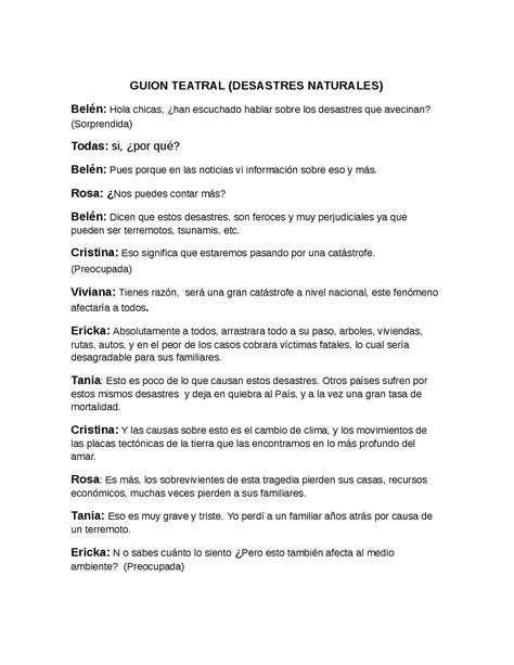 Guiones De Teatro Para Ninos De Primaria Guion Teatral Guion Teatra Images