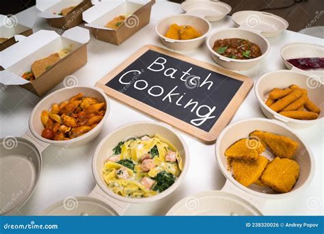 Batch Meal Prep And Cooking Stock Photo Image Of Packed Batching