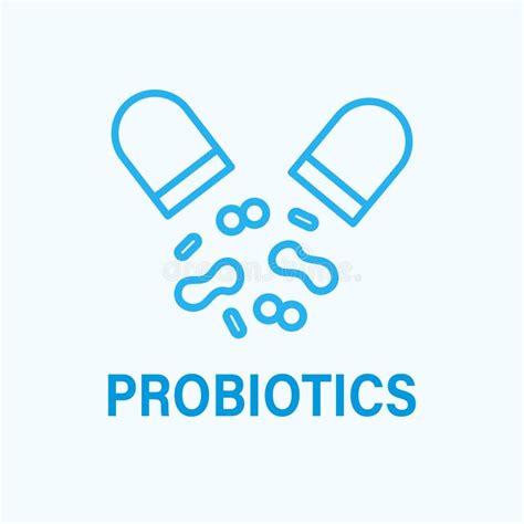 Probiotics Bacteria Logo Badge Design Outline Icon Stock Vector