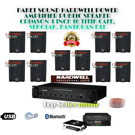 Jual Paket Sound Indor Hardwell Amplifier Public Speaker Crimson Inch