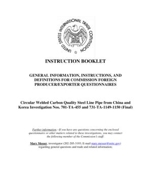 Fillable Online Usitc Instructionsforeign Doc Usitc Fax Email Print