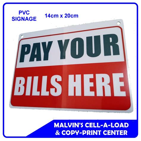 Pvc Signage Pay Your Bills Here Lazada Ph