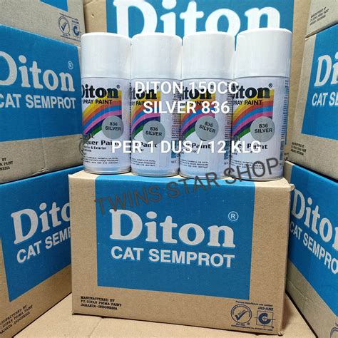 Pilok Cat Diton Silver 836 Per 1 Dus 12 Klg Perak Abu Abu 150cc Harga