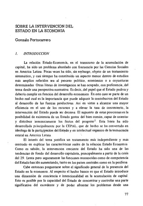 Pdf Sobre La Intervenci N Del Estado En La Econom A