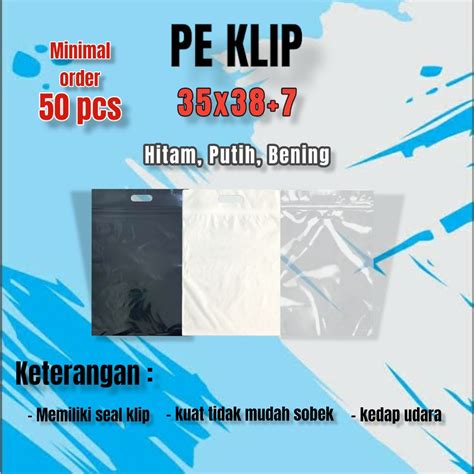 Jual PLASTIK PE KLIP 35X38 7 ZIPLOCK GAGANG GLOSSY PLASTIK PACKING