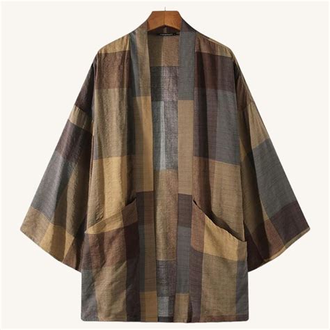 Poncho Long Homme Marron Poncho Bohème