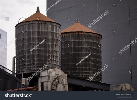 Two Water Tanks On Roof Building Stock Photo 2231852317 Shutterstock