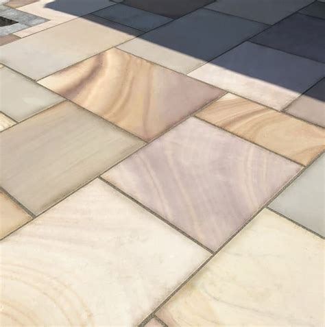 Rippon Buff Sawn Sandstone Paving Is A Buff Coloured Indian Sandstone