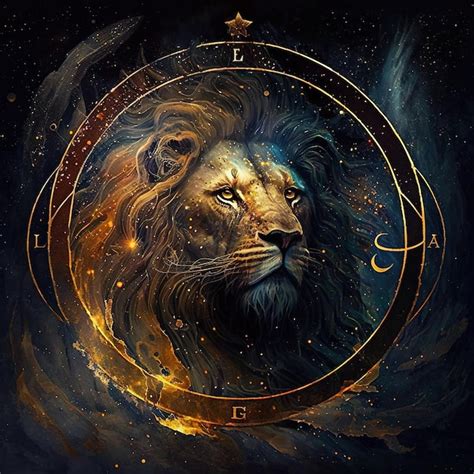 Signes Astrologiques Du Zodiaque Du Lion Horoscope Lion Photo Premium