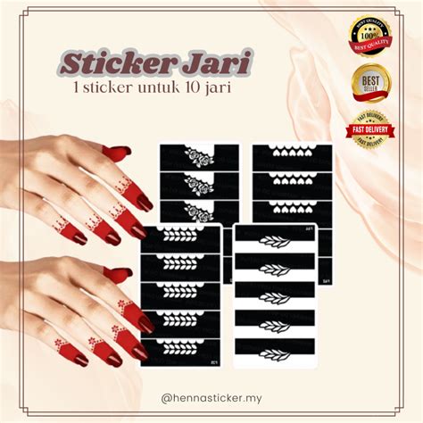 Sticker Inai Celup Murah Sticker Henna Finger Sticker Inai Jari