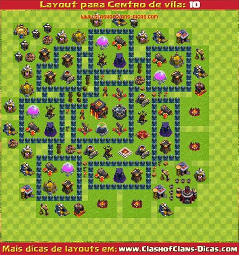 Layouts De Centro De Vila 10 Para Clash Of Clans Clash Of Clans Dicas