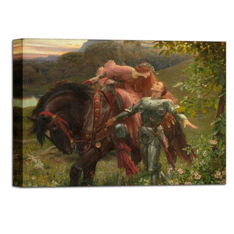 La Belle Dame Sans Merci By Frank Dicksee Framed Canvas Wall Etsy Uk