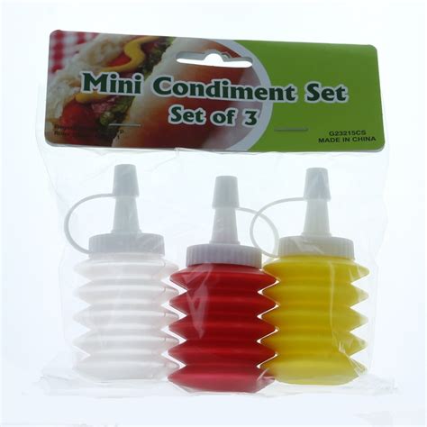 Mini Condiments Squeezable Bottles Bbq Picnic Set Of 12 Ketchup Mustard