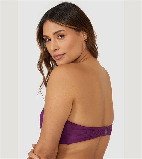 Buy Gorgeous Textured Padded Strapless Bikini Top In Purple 6thStreet