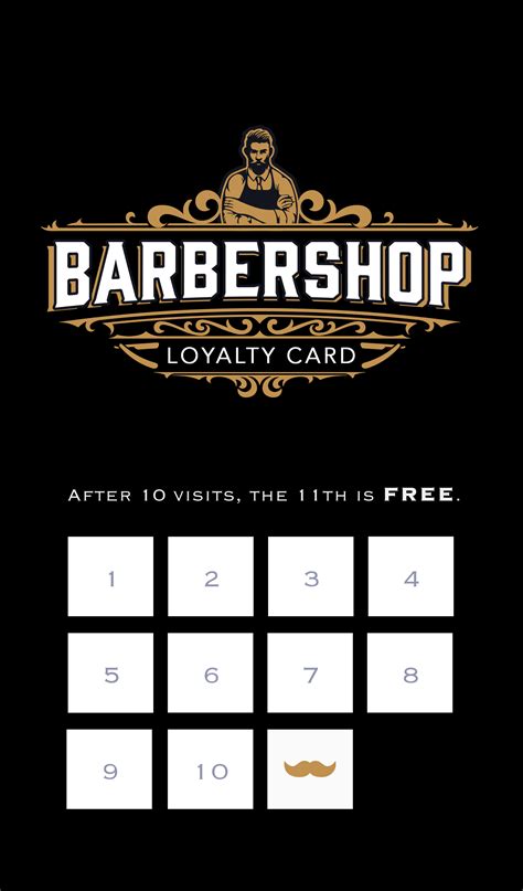 Free Printable Barbershop Loyalty Card Templates