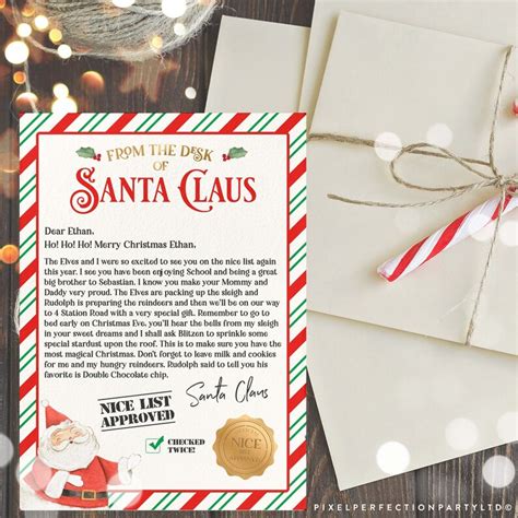 EDITABLE Official Letter From Santa Claus Letter From The Desk Etsy