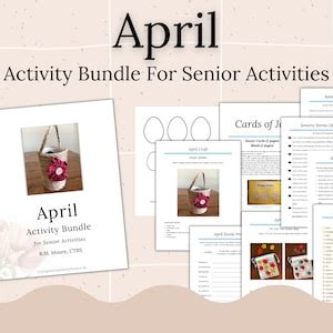 April Activity Bundle For Senior Activities Reminiscing Etsy