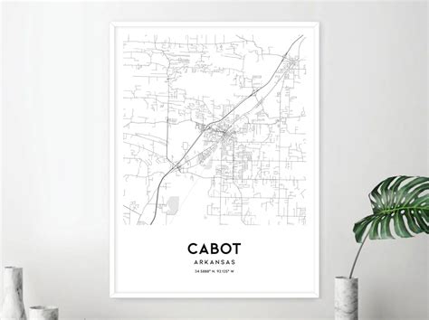 Cabot Map Print, Cabot Map Poster Wall Art, Ar City Map, Arkansas Print ...