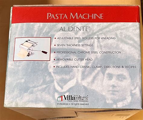 VillaWare AL DENTE 177 Pasta Maker Machine Classic Italian Kitchenware