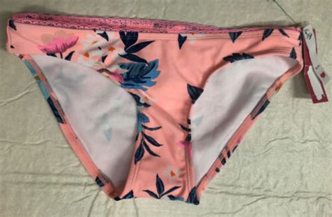 Women S Xhilaration Hipster Bikini Bottom Coral Floral Xs Nwt Ebay