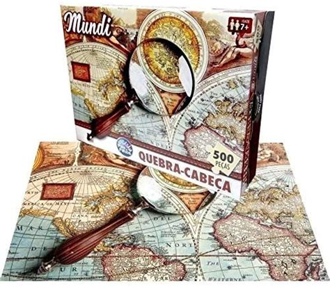 Jogo Quebra Cabeça Mapa Mundi Puzzle 500peças Viagem Família em 2023