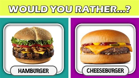 Would You Rather Junk Food Edition 🍔 🍟 🌭 Youtube