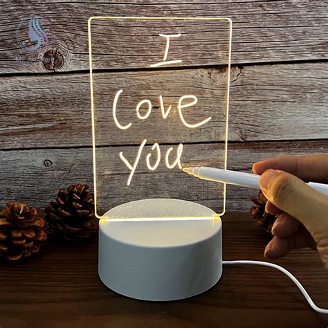 Led Night Light Note Board Message Board With Pen Usb Power Decor Night