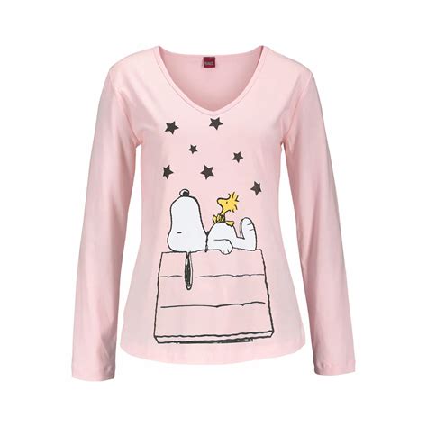 Peanuts Pyjama 2 Tlg 1 Stück In Langer Form Im Niedlichen Snoopy