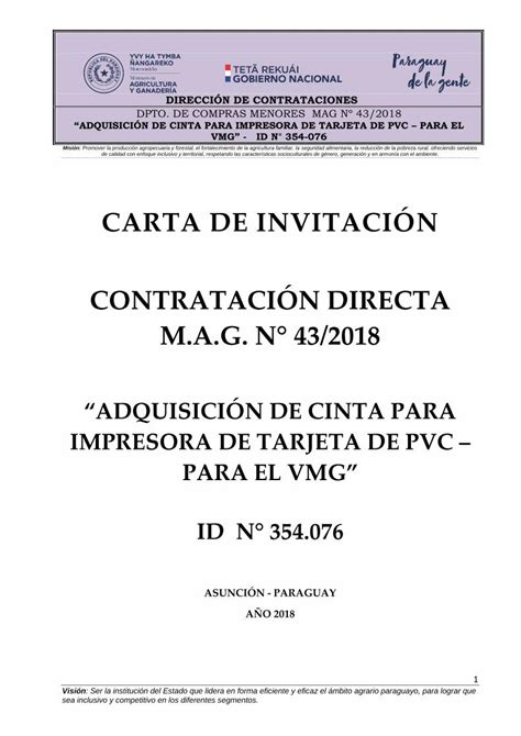 Pdf Carta De Invitaci N Contrataci N Directa M A G N Pdfslide Tips