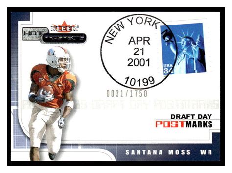 Fleer Hot Prospects Nno Santana Moss Draft Day Postmarks