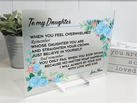 To My Daughter Acrylic Sign Mother Daughter T T For Daughter