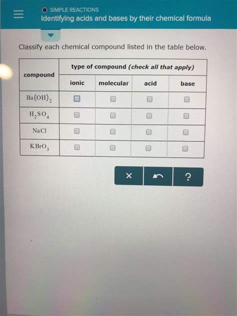 Solved Question O Simple Reactions Identifying Acids And Bases By Their 1 Answer