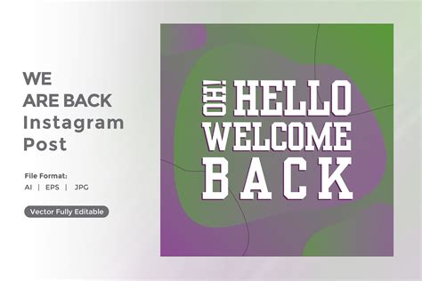 Oh Hello Welcome Back Instagram Post Graphic By Microstock · Creative Fabrica