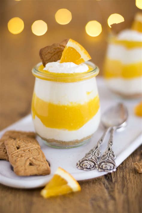 Orangen Cheesecake Dessert Im Glas Mit Spekulatius