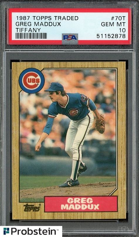 Greg Maddux 1987 Topps Traded Tiffany 70T Base Price Guide Sports