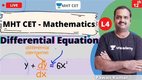 Unacademy Mht Cet Differential Equation Mathematics Class 12