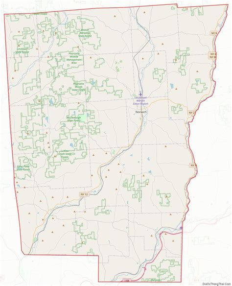 Map of Chenango County, New York