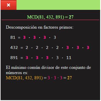 Calculadora máximo común divisor Calculadora MCD online